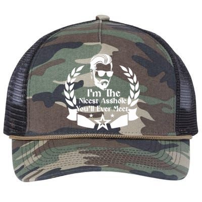 I'm The Nicest Asshole You'll Ever Meet - Sarcastic Sexy Retro Rope Trucker Hat Cap