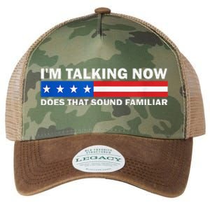 IM Talking Now Does That Sound Familiar Funny Trump Debate Legacy Tie Dye Trucker Hat