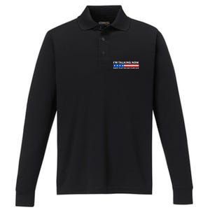 IM Talking Now Does That Sound Familiar Funny Trump Debate Performance Long Sleeve Polo