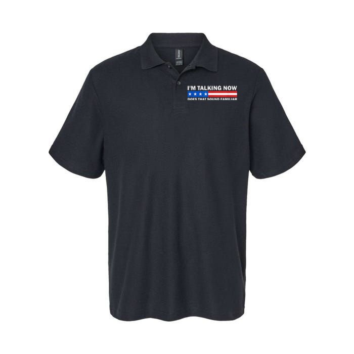 IM Talking Now Does That Sound Familiar Funny Trump Debate Softstyle Adult Sport Polo