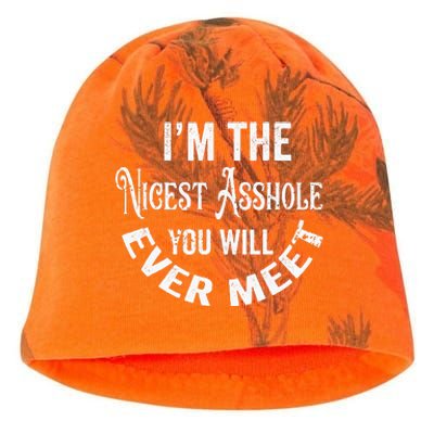 Im The Nicest Asshole You Will Ever Meet Funny Sarcastic Kati - Camo Knit Beanie