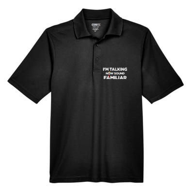 IM Talking Now Sound Familiar Trump 2024 For President Men's Origin Performance Piqué Polo