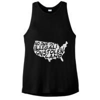 Immigrant T No One Is Illegal On Stolen Land Ladies PosiCharge Tri-Blend Wicking Tank