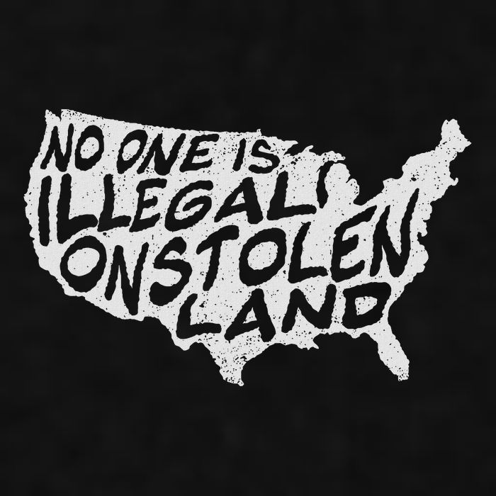 Immigrant T No One Is Illegal On Stolen Land Ladies PosiCharge Tri-Blend Wicking Tank