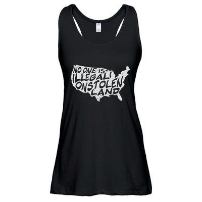 Immigrant T No One Is Illegal On Stolen Land Ladies Essential Flowy Tank