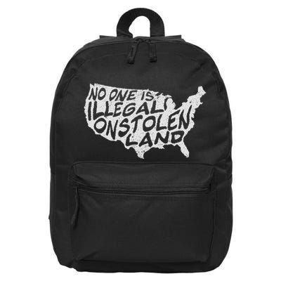 Immigrant T No One Is Illegal On Stolen Land 16 in Basic Backpack