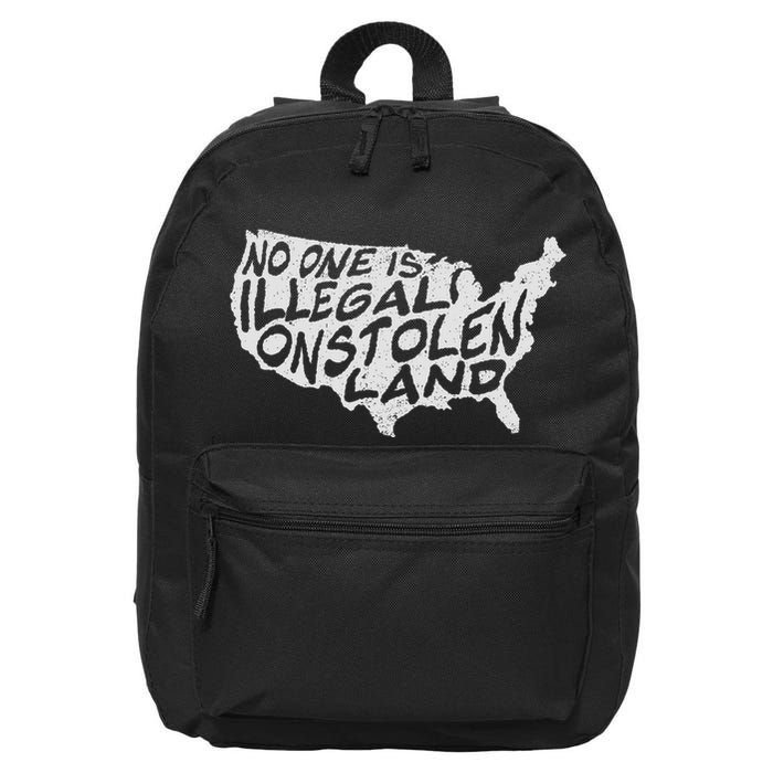 Immigrant T No One Is Illegal On Stolen Land 16 in Basic Backpack