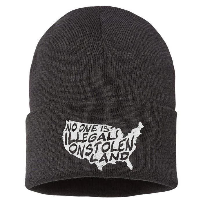 Immigrant T No One Is Illegal On Stolen Land Sustainable Knit Beanie