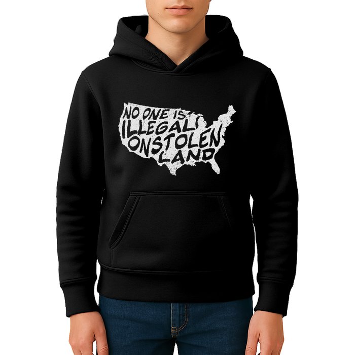 Immigrant T No One Is Illegal On Stolen Land Kids Hoodie