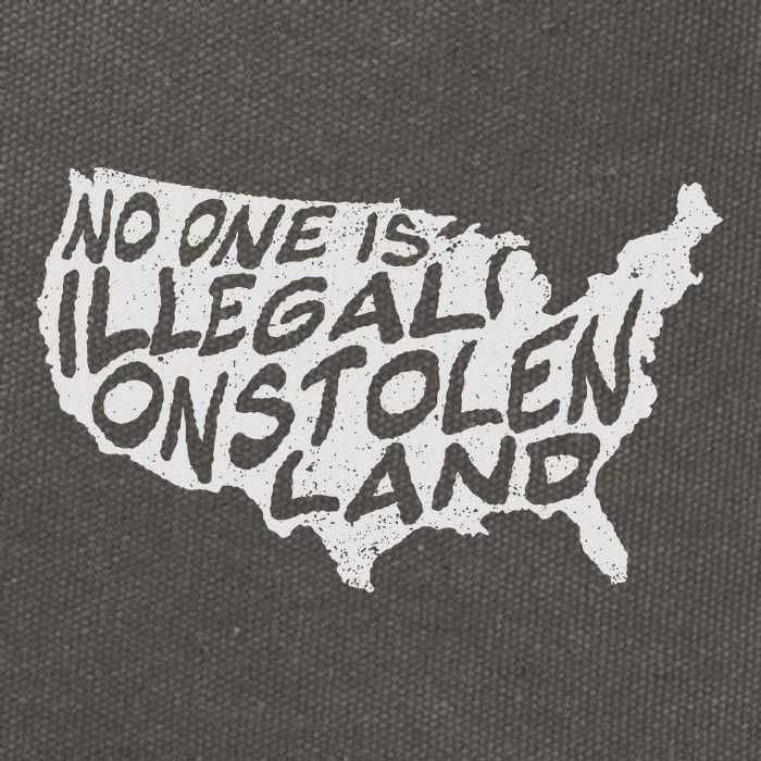 Immigrant T No One Is Illegal On Stolen Land Cotton Canvas Backpack