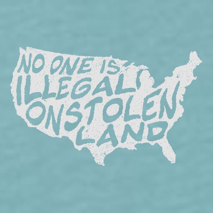 Immigrant T No One Is Illegal On Stolen Land Sueded Cloud Jersey T-Shirt