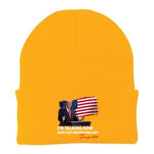 IM Talking Now Does That Sound Familiar Trump 2024 Election Knit Cap Winter Beanie