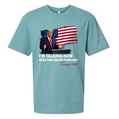 IM Talking Now Does That Sound Familiar Trump 2024 Election Sueded Cloud Jersey T-Shirt