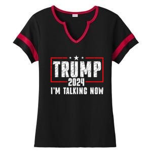 Im Talking Now Funny Donald Trump Kamala Harris Joe Biden Ladies Halftime Notch Neck Tee