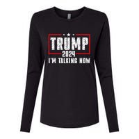 Im Talking Now Funny Donald Trump Kamala Harris Joe Biden Womens Cotton Relaxed Long Sleeve T-Shirt