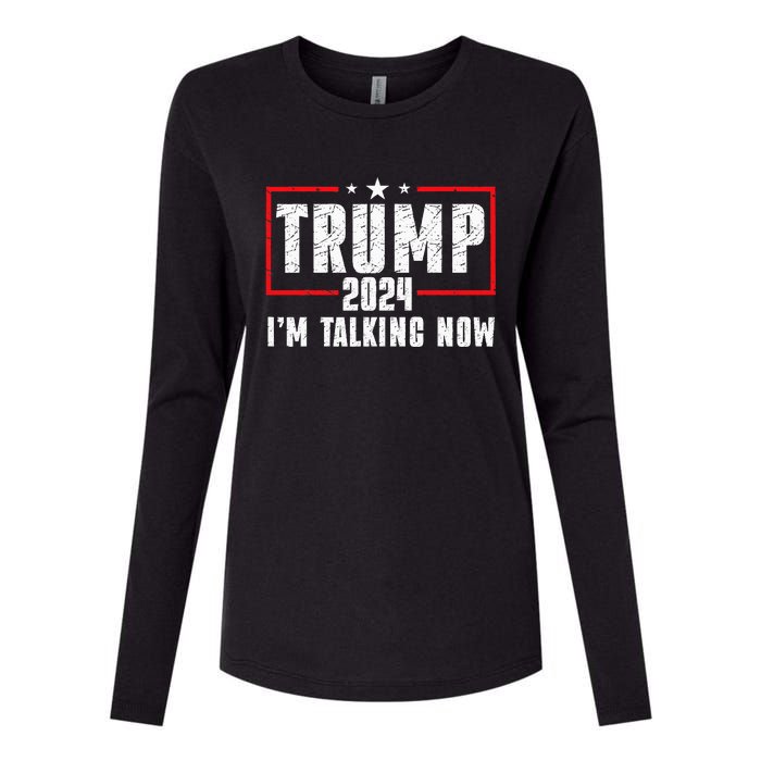 Im Talking Now Funny Donald Trump Kamala Harris Joe Biden Womens Cotton Relaxed Long Sleeve T-Shirt