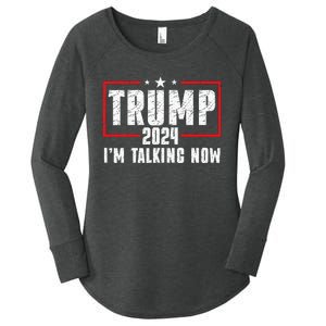 Im Talking Now Funny Donald Trump Kamala Harris Joe Biden Women's Perfect Tri Tunic Long Sleeve Shirt