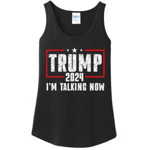 Im Talking Now Funny Donald Trump Kamala Harris Joe Biden Ladies Essential Tank