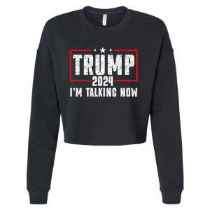 Im Talking Now Funny Donald Trump Kamala Harris Joe Biden Cropped Pullover Crew