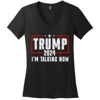 Im Talking Now Funny Donald Trump Kamala Harris Joe Biden Women's V-Neck T-Shirt