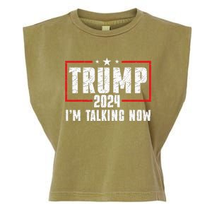 Im Talking Now Funny Donald Trump Kamala Harris Joe Biden Garment-Dyed Women's Muscle Tee