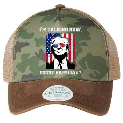 Im Talking Now Sound Familiar Funny Trump 2024 Legacy Tie Dye Trucker Hat