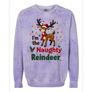 IM The Naughty Reindeer Christmas Matching Gift Colorblast Crewneck Sweatshirt