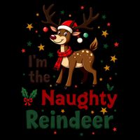 IM The Naughty Reindeer Christmas Matching Gift Sustainable Bucket Hat