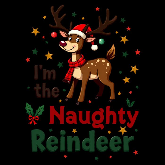 IM The Naughty Reindeer Christmas Matching Gift Sustainable Bucket Hat