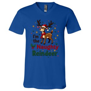 IM The Naughty Reindeer Christmas Matching Gift V-Neck T-Shirt