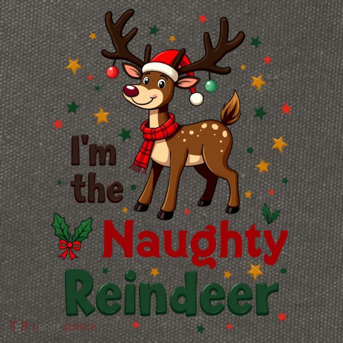 IM The Naughty Reindeer Christmas Matching Gift Cotton Canvas Backpack