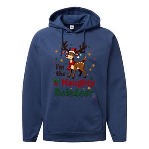 IM The Naughty Reindeer Christmas Matching Gift Performance Fleece Hoodie