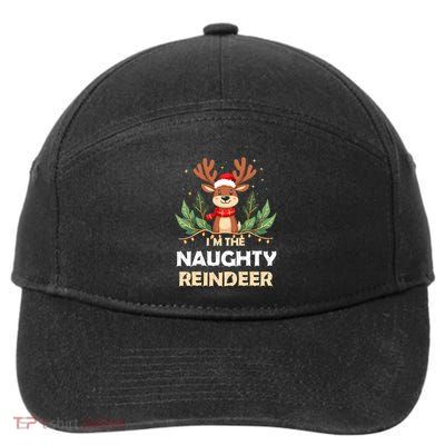 IM The Naughty Reindeer Christmas Matching Gift 7-Panel Snapback Hat