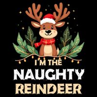 IM The Naughty Reindeer Christmas Matching Gift 7-Panel Snapback Hat