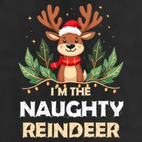 IM The Naughty Reindeer Christmas Matching Gift 25L Jumbo Tote