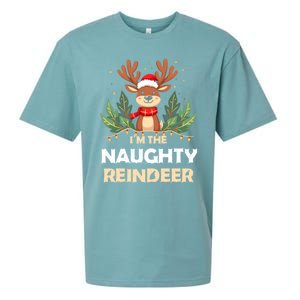 IM The Naughty Reindeer Christmas Matching Gift Sueded Cloud Jersey T-Shirt