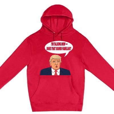 IM Talking Now Does That Sound Familiar Funny Trump Premium Pullover Hoodie