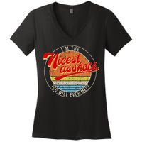 I'm The Nicest Asshole You'll Ever Meet Funny Saying Women's V-Neck T-Shirt