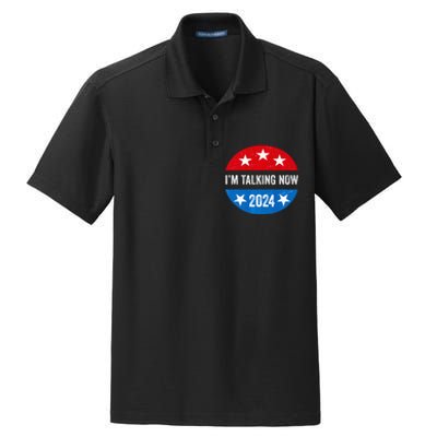 IM Talking Now Does That Sound Familiar 2024 Election Trump Premium Dry Zone Grid Polo