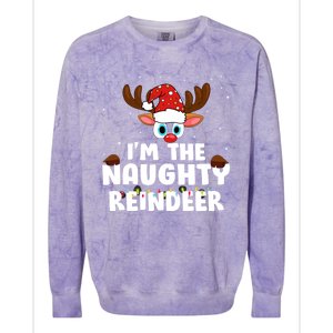 IM The Naughty Reindeer Christmas Gift Colorblast Crewneck Sweatshirt