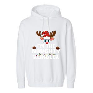 IM The Naughty Reindeer Christmas Gift Garment-Dyed Fleece Hoodie