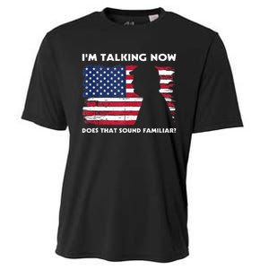 Im Talking Now Does That Sound Familiar Funny Trump Debate Cooling Performance Crew T-Shirt