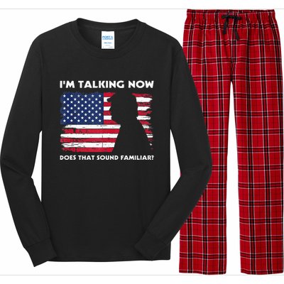 Im Talking Now Does That Sound Familiar Funny Trump Debate Long Sleeve Pajama Set