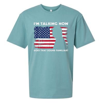 Im Talking Now Does That Sound Familiar Funny Trump Debate Sueded Cloud Jersey T-Shirt