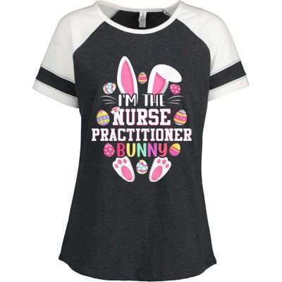 IM The Nurse Practitioner Bunny Happy Easter Day Enza Ladies Jersey Colorblock Tee