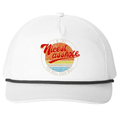 IM The Nicest Asshole YouLl Ever Meet Funny Saying Snapback Five-Panel Rope Hat