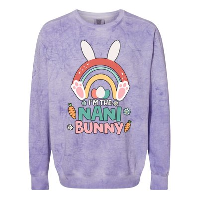 I'm The Nani Bunny Easter Nani Bunny For Grandma Nana Holiday Bunny Colorblast Crewneck Sweatshirt