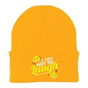 I Try Not To Laugh At My Own Jokes Funny Knit Cap Winter Beanie