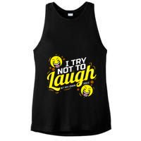I Try Not To Laugh At My Own Jokes Funny Ladies PosiCharge Tri-Blend Wicking Tank