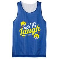 I Try Not To Laugh At My Own Jokes Funny Mesh Reversible Basketball Jersey Tank